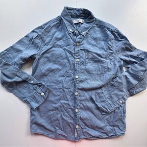 Abercrombie Kids blue denim-style long sleeve button down shirt boys 13/14